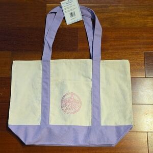 TJs Lavender and Cream Canvas Tote Bag